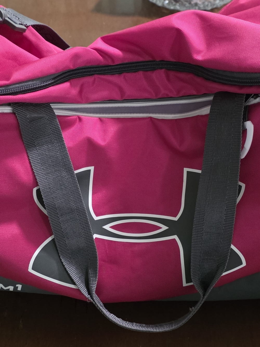 Under Armour Pink Duffel Bag with Black Accents